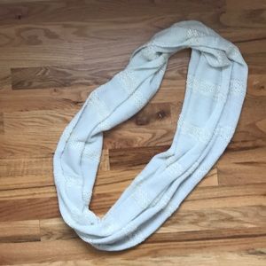 Off White Shimmer Loop Scarf
